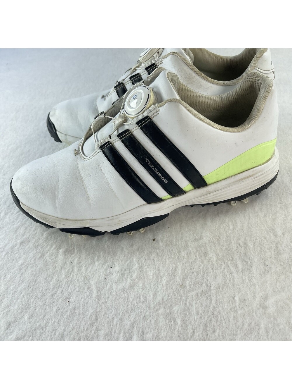 Adidas BOA Men's Spiked Golf Shoes Bounce Leather White/Black Size 6 1/2 - Picture 9 of 11